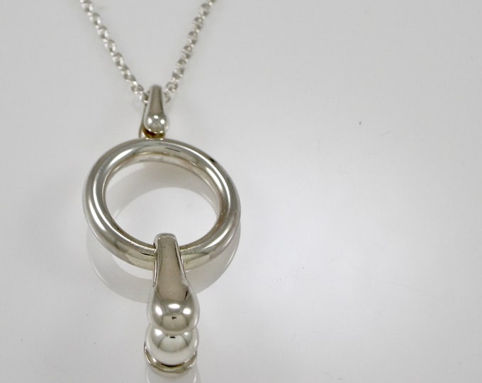Sterling Stirrup Pendant | Silver Circle Pendant | 925 Silver Bead | Keiser Sterling Jewelry |  Silver Pendant |  Circle Necklace | Keiser