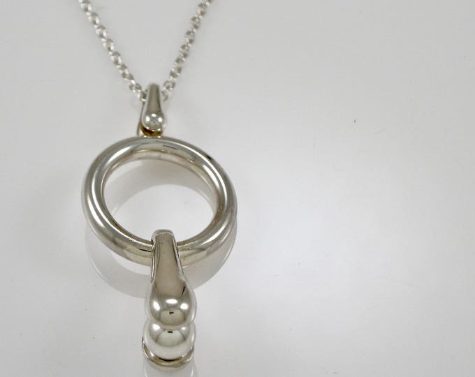 Sterling Stirrup Pendant | Silver Circle Pendant | 925 Silver Bead | Keiser Sterling Jewelry |  Silver Pendant |  Circle Necklace | Keiser