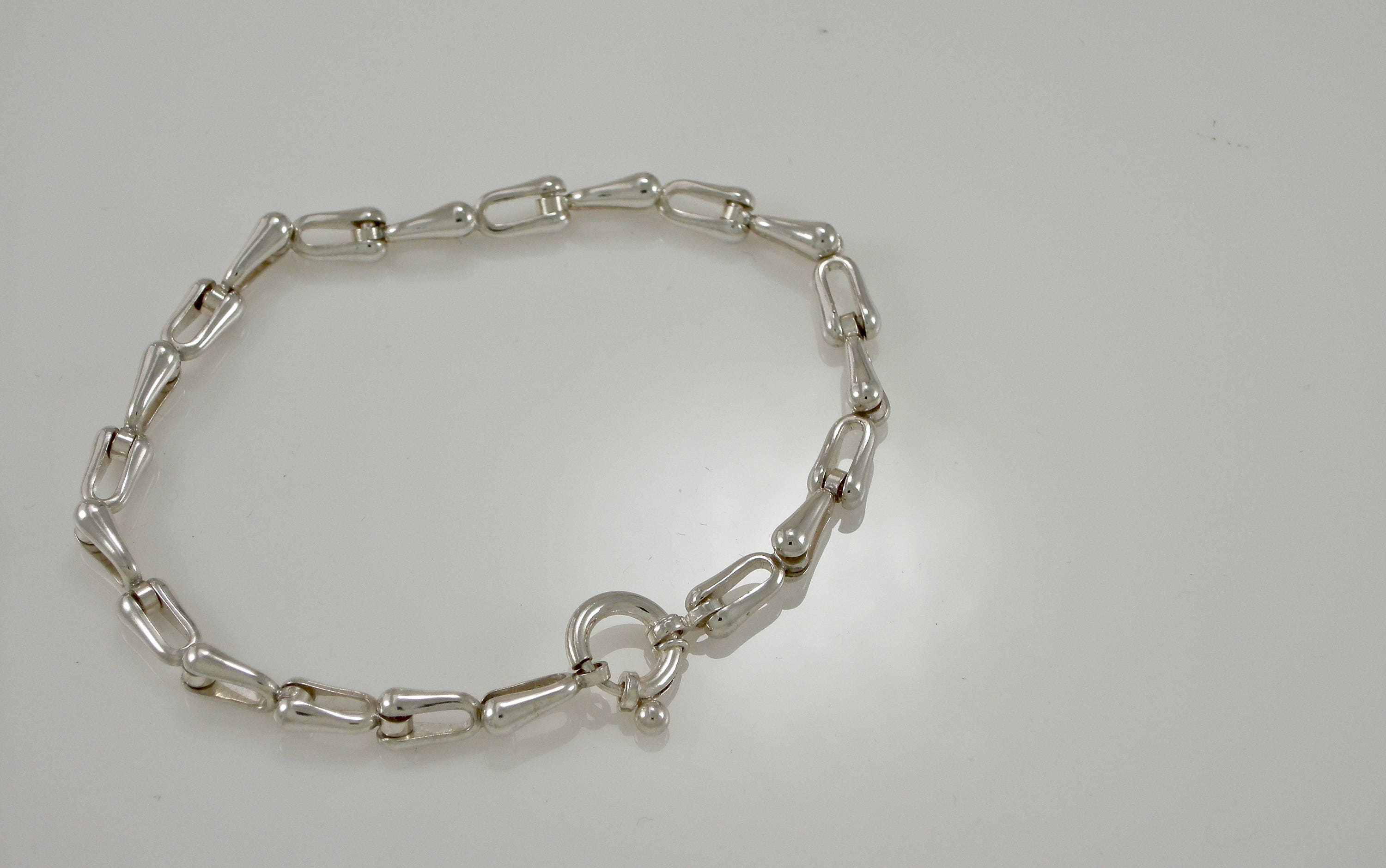 Sterling Stirrup Chain Bracelet | Mens Chain Bracelet | Silver Chain ...