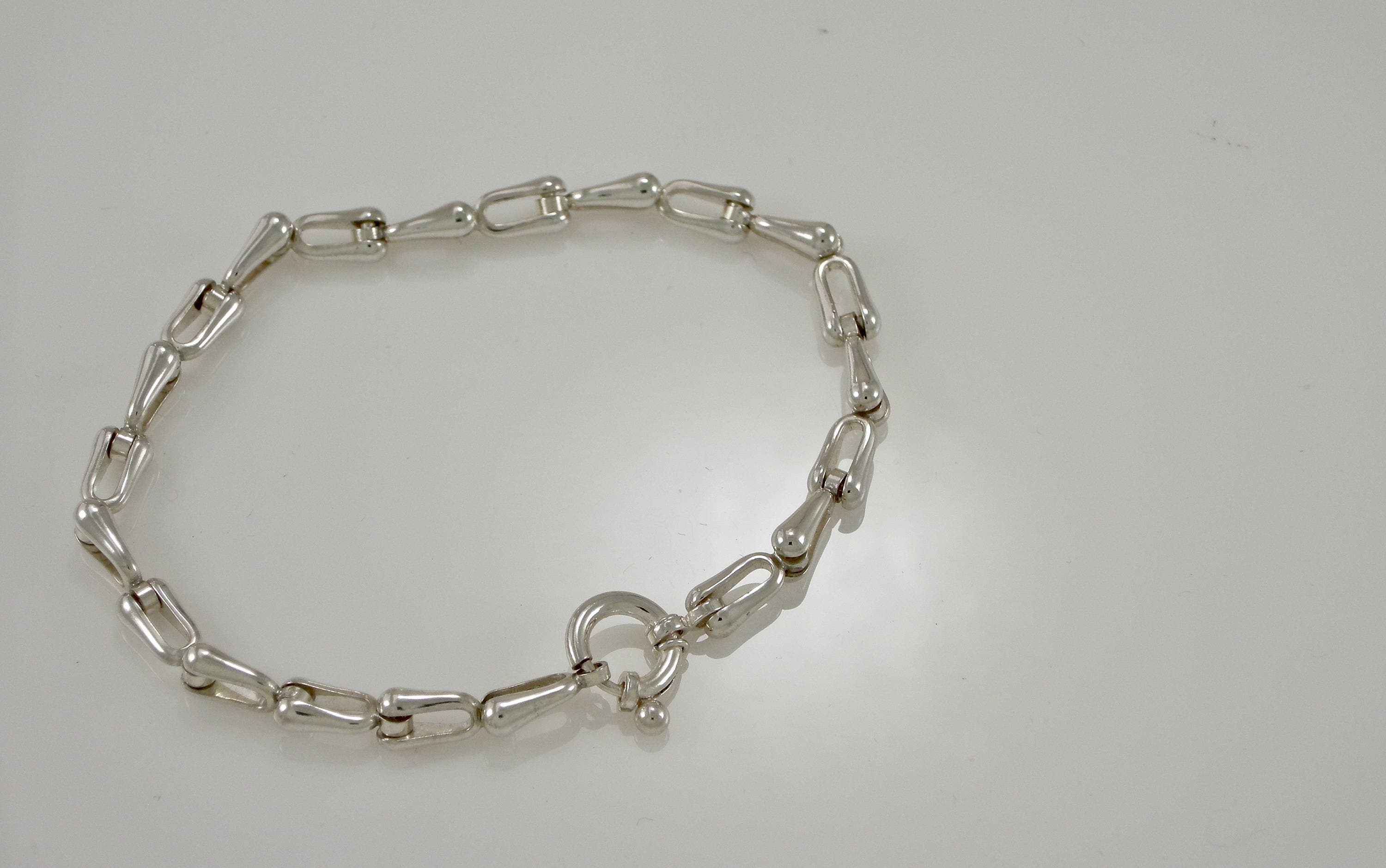 Sterling Stirrup Chain Bracelet | Mens Chain Bracelet | Silver Chain ...