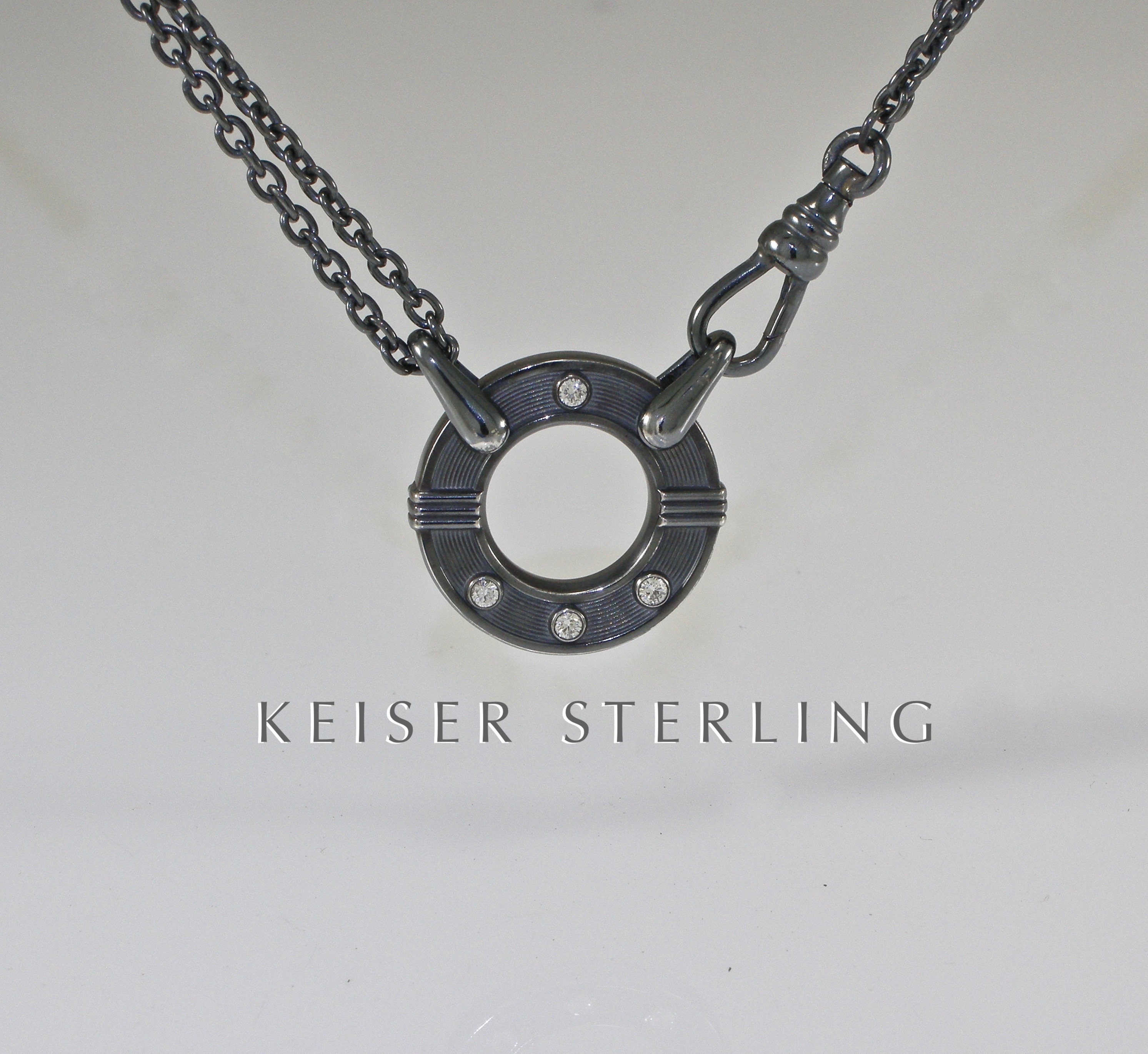 Art Deco Sterling Diamond Circle Necklace | Silver Watch Art Deco Sterling Diamond Circle Necklace | Silver Watch