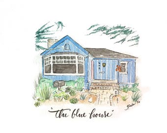 Custom Watercolor House Portrait