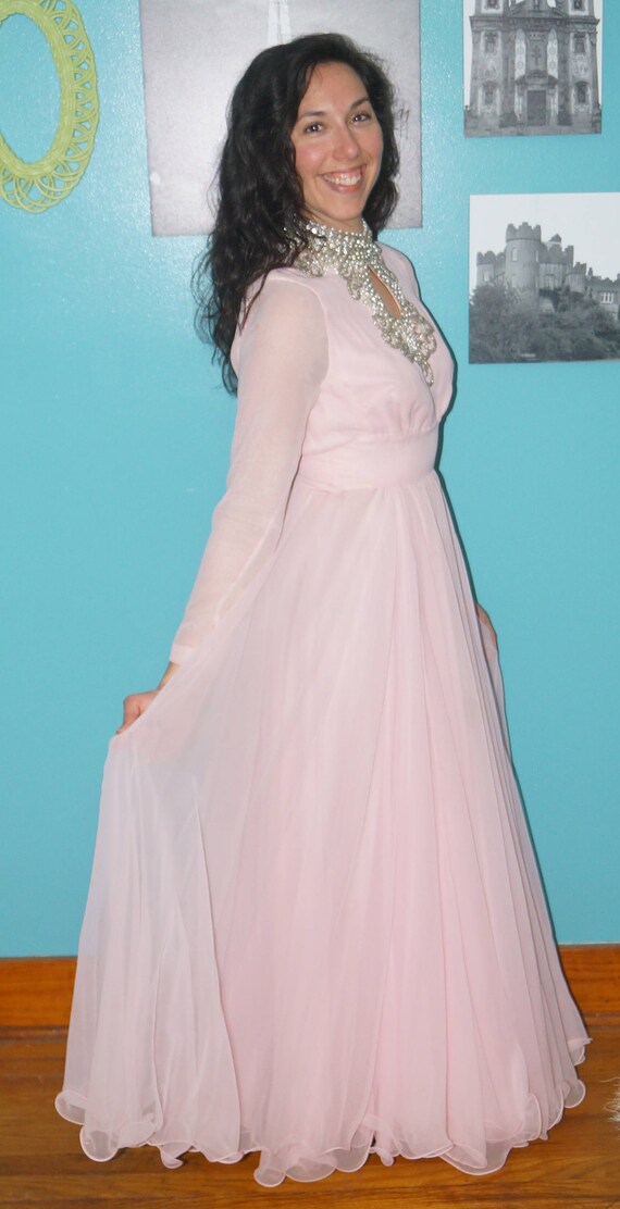 1960's Lillie Rubin Chiffon Evening Gown