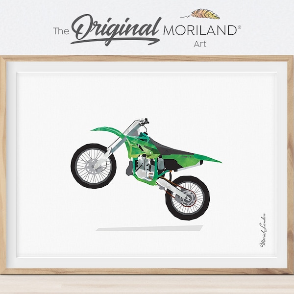 Dirt Bike Wheelie Print, Motocross Art, Boy Room Decor (Digital Download)