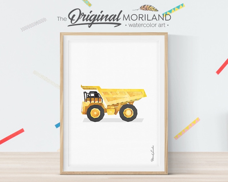 Dump Truck Print Dump Truck Decor Vertical Construction Etsy