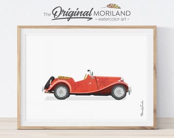 Klassische rote Auto-Druck, Transport-Wand-Kunst (digitale Datei)