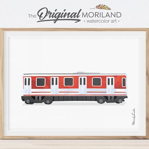 Subway Train Print, Train Wall Art, Train Printable, Transportation Wall Art, Train Decor, Play Room Decor, Boys Room Art, Train Birthday