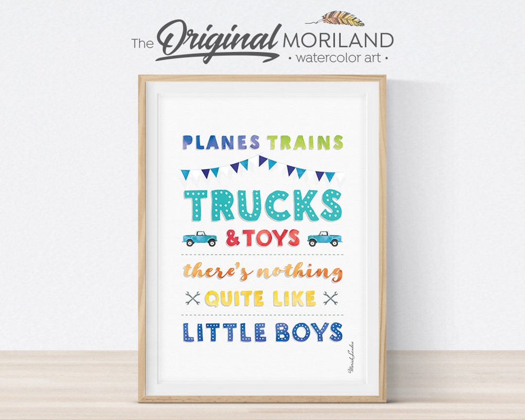 Planes Trains Trucks and Toys Print Vertical Printable Etsy
