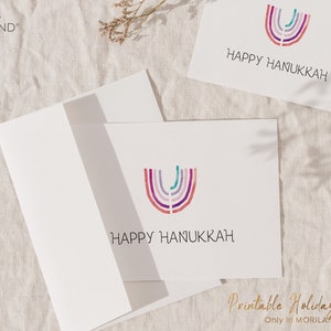 imprimable Happy Hanoukka avec oeuvre d'art Menorah | de MORILAND®