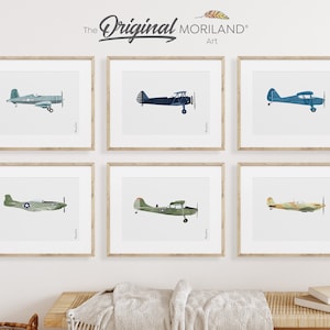 Vintage Airplane Prints – Set of 6 Aircraft Posters (Digital Download)