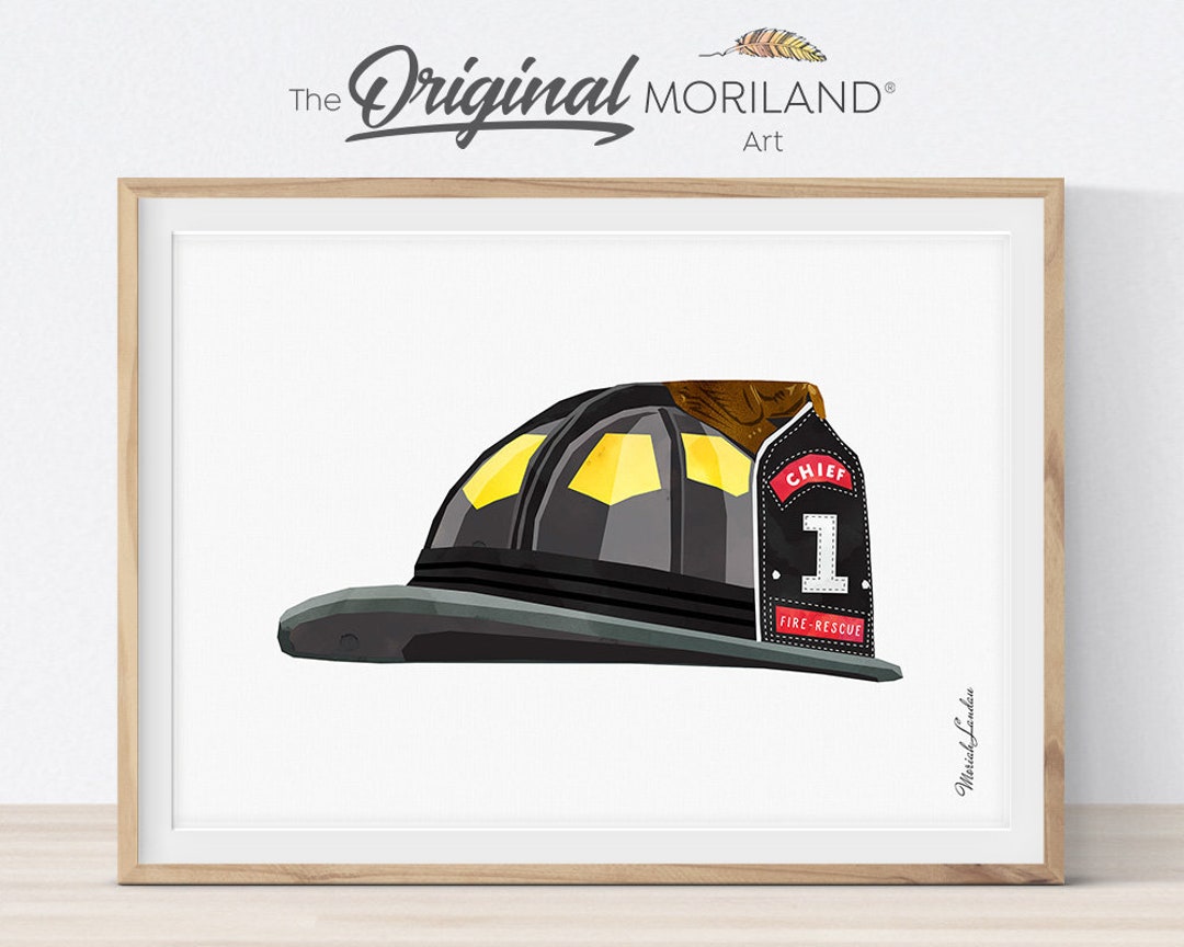 Firefighter Helmet Print, Fireman Print, Fire Truck Printable, Fire ...