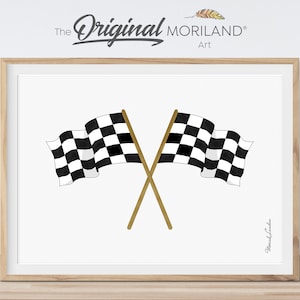 Racing Flag Printable, Start Flags, Race Flags, Checkered Flag Wall Art, Finish Flags, Boy Bedroom Art, Racecar Wall Decor, MORILAND®