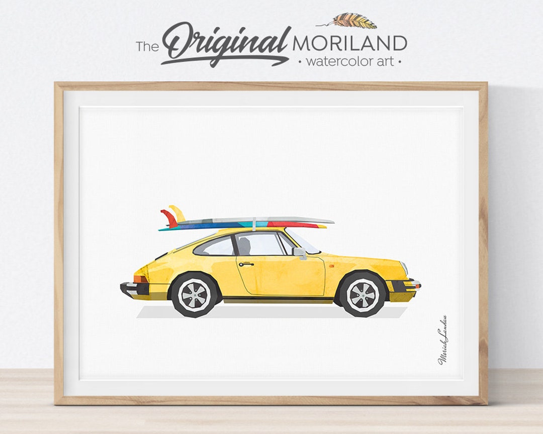 Car Print Surfboard Wall Art Bedroom Wall Art Surfboard - Etsy
