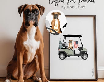 Custom Pet Portrait | Dog in Car Art | Personalized Pet Illustration | Digital Download Print