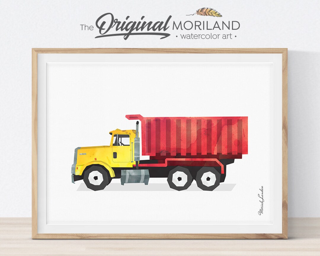 Dump Truck Print Dump Truck Wall Art Construction Print - Etsy