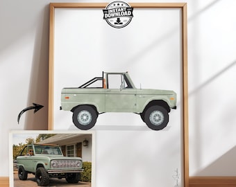 Custom Car Watercolor Artwork from Photo | Personalized Car Portrait | Digital Download