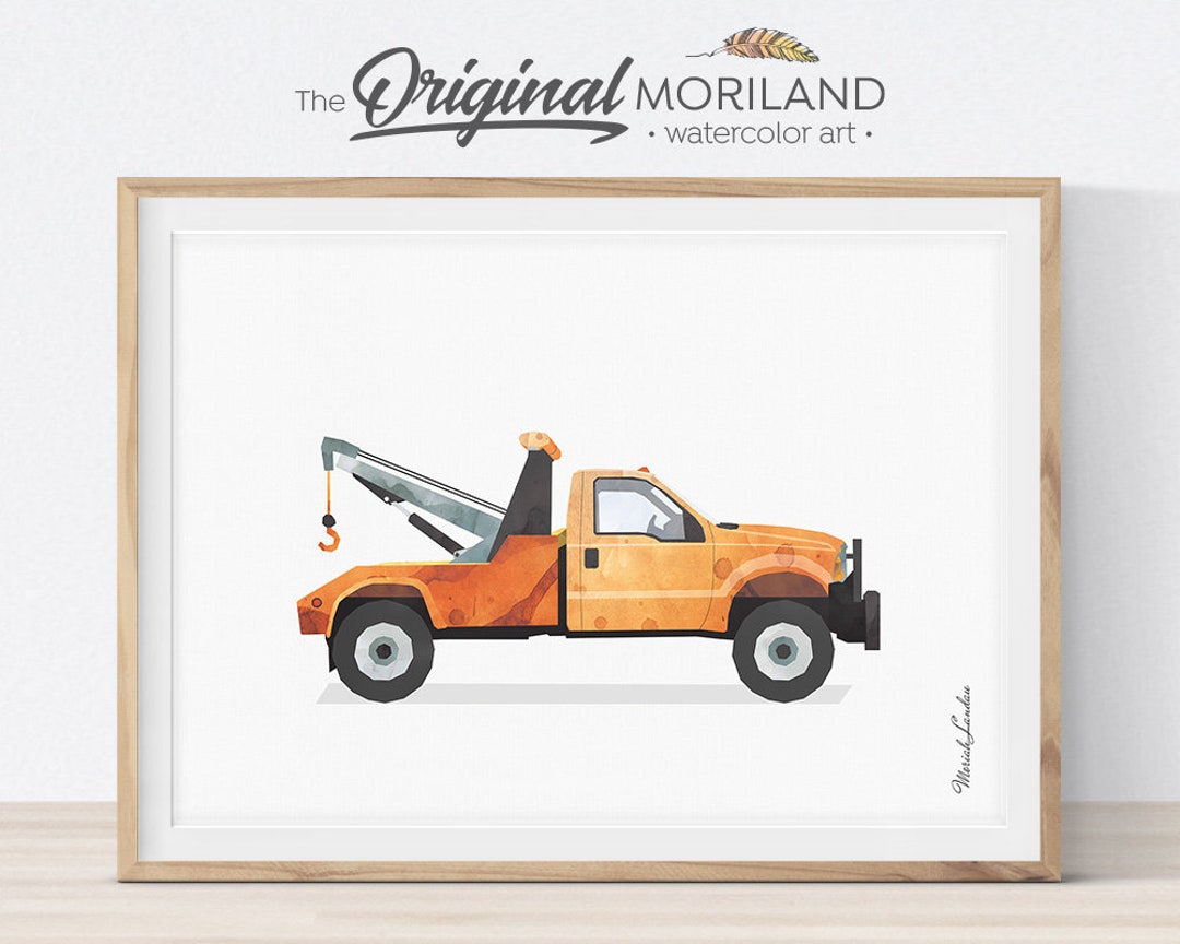 Tow Truck Print, Tow Truck Printable, Tow Truck Decor, Transportation ...