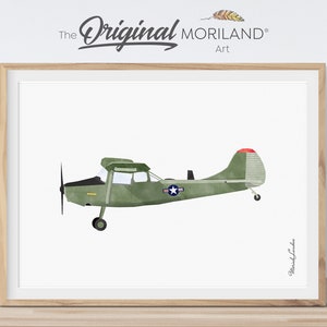 Green Airplane Print, Aircraft Decor, Plane Nursery Wall Art, Kid Wall Art, Printable, Boy Print, Vintage Plane