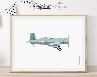 Pale Blue Airplane Print, Aircraft Print, Plane Décor, Aviation Décor, Airplane Art, Boy Bedroom Art, Printable Plane | MORILAND®