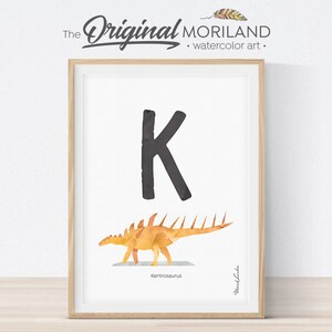 Dinosaur Alphabet Print, Letter K Print, Personalized Name Nursery, ABC Poster, Boy Name Nursery, Dinosaur Print, Alphabet Art, Printable
