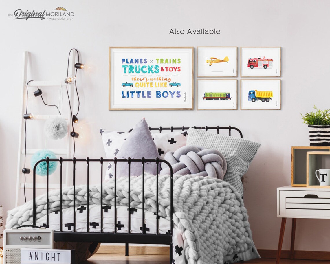 Planes Trains Trucks and Toys Print Transportation Art Etsy
