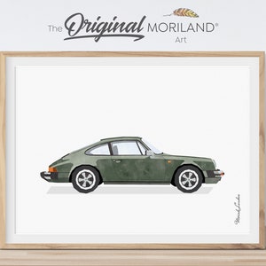 Dark Green Classic Car Print, Printable Wall Art, Boy Nursery Decor, Car Prints for Boys Room | MORILAND®