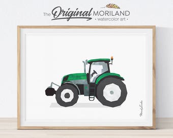 Tractor Print, Tractor Nursery, Transportation Wall Art, Boy Bedroom Art, Tractor Printable, Vehicle Decor, Farm Toddler Room Decor, Boy Art