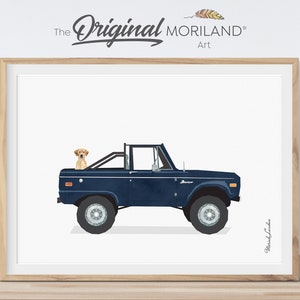 Classic Car with Dog Print, Labrador Retriever in Pickup Truck Wall Art, Pet Printable Poster, Pet Memorial Gift, Pet Portrait | MORILAND®