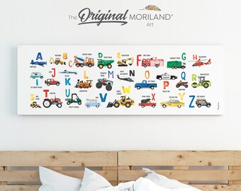 Canvas Print - Transportation Alphabet Canvas Print, 12x36", ABC Canvas, Alphabet Canvas, Classroom Decor, Kids Bedroom Art, MORILAND®