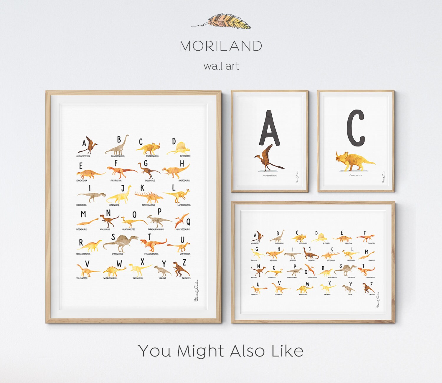 Dinosaur Alphabet Alphabet Print Horizontal Dinosaurs ABC | Etsy UK