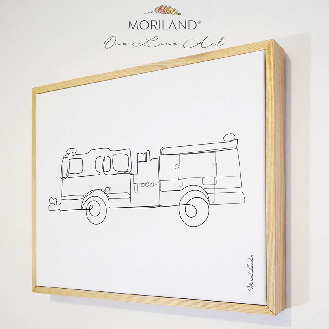 One Line Art Drawing Print Fire Truck Art Vehicle Wall Art - Etsy