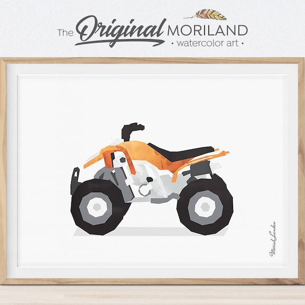 ATV Watercolor Art Print, Quad Bike Nursery Decor (Digital Download)