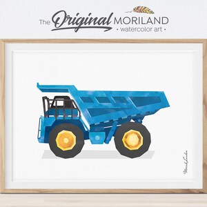 Dump Truck Print, Dumper Truck Wall Art, Construction Print, Toddler Boy Room Decor, Dump Truck Birthday Party, Boy Bedroom Art, Printable