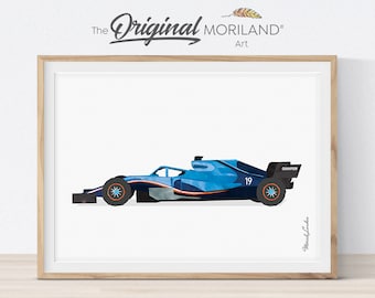 Voiture de course à imprimer : oeuvre d'art murale transport pour garçons (téléchargement numérique)
