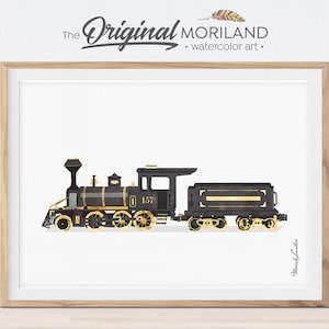 Stoomlocomotief print, trein afdrukbaar, trein decor, vervoer, spoorweg muur decor, kinderkamer trein muur kunst, prints voor jongenskamer