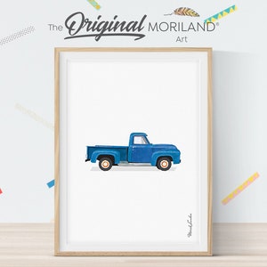 Old Farm Truck Print, Pickup Truck Wall Art, Classic Car Boy Nursery Decor, Vertical Car Printable Poster, Transportation Art, MORILAND®