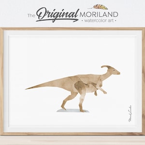 Dinosaur Print, Parasaurolophus Print, Dinosaur Printable, Toddler Boy Room Decor, Watercolor Dinosaur, Dino Poster, By MORILAND® Wall Art
