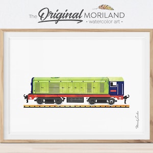 Diesel Locomotive Print, Train Printable, Transportation Nursery, Train Nursery Print, Play Room Decor, Train Decor, Railroad Wall Decor