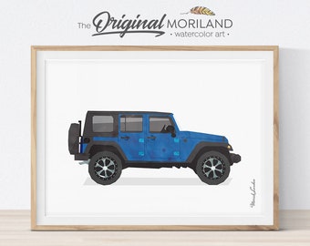 SUV Print, SUV Wall Art, Transportation Wall Art, Watercolor Art, Vehicle Wall Art, Toddler Room Decor, Printable Art, Classic Car, MORILAND