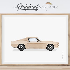 Beige Classic Sports Car Print, Printable Wall Art, Boy Nursery Decor, Car Prints for Boys Room | MORILAND®