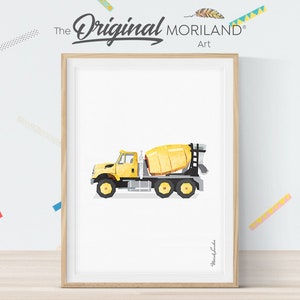 Cement Mixer Truck Print, Vertical Concrete Mixer Print, Printable Construction Vehicle, Transportation Prints, Big Boy Room Decor, MORILAND