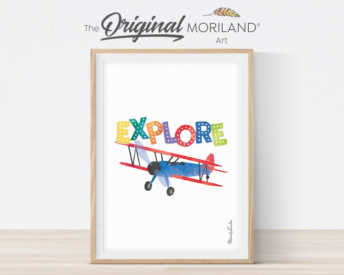 Explore Print Plane Print Printable Playroom Decor | Etsy