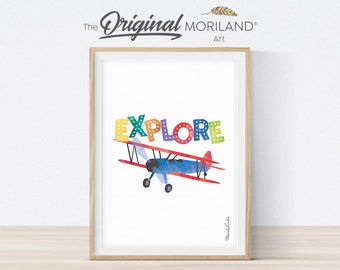 Explora láminas de aviones, arte de transporte para la sala de juegos (descarga digital)