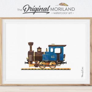 Steam Locomotive Print, Train Printable, Locomotive Art, Prints for Boys Room, Train Nursery Print, Train Decor, Transportation Nursery