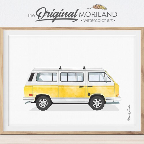 Car Print Vintage Car Print Printable Surfboard Wall Art Etsy