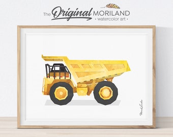 Dump Truck Wall Decor, Dumper Truck Print, Construction Decor, Toddler Boy Room Decor, Off-Highway Truck, Boy Bedroom Art, Printable