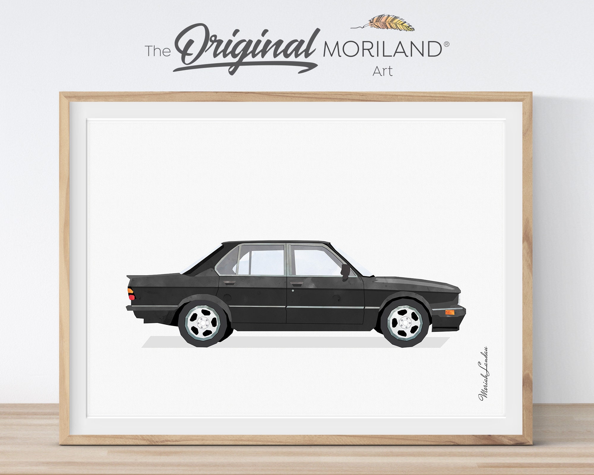 Black Classic Car Printable, Transportation Wall Art (digital