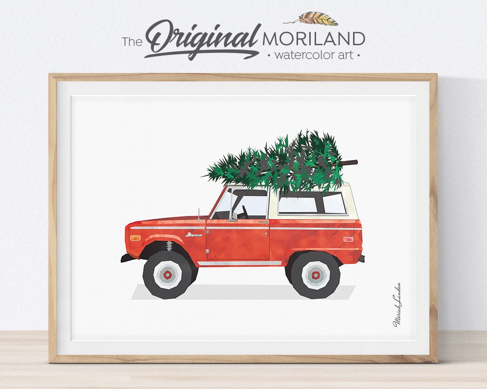 Christmas Car Print Christmas Printable Wall Art Christmas | Etsy