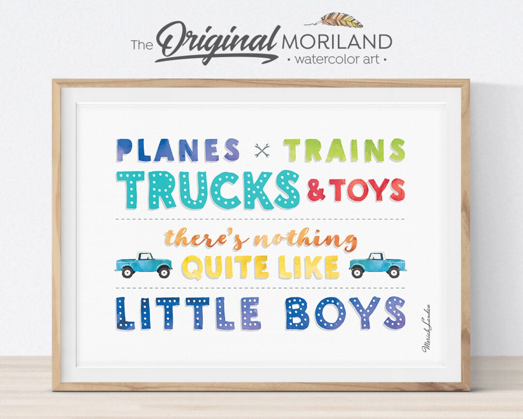 Planes Trains Trucks and Toys Print Transportation Art Etsy