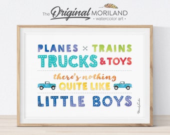 Planes, Trains, Trucks & Toys Print, Boy Nursery Decor (Digital Download)